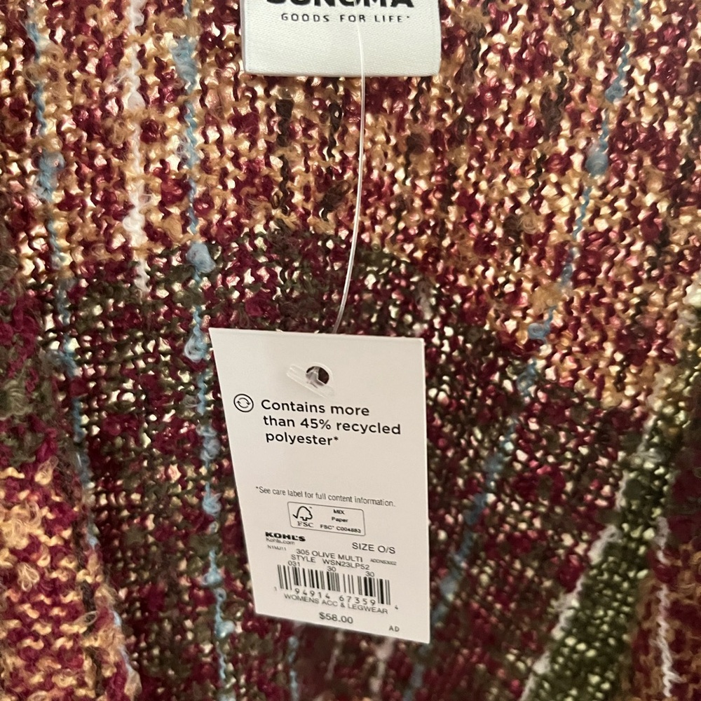 Sonoma Multicolor Plaid Shawl - Picture 3 of 3